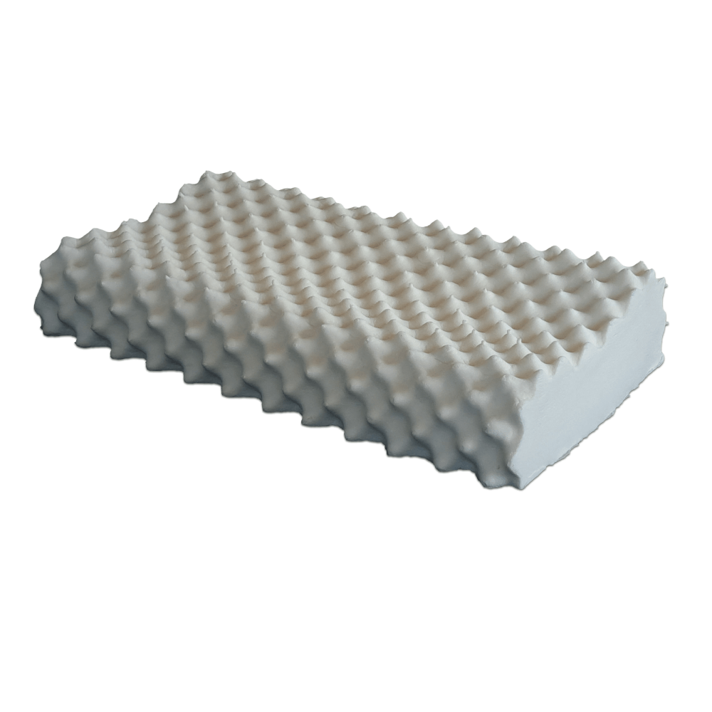 หมอนสุขภาพ ยางพารา ZLEEPO'CLOCK ทรงน้อบบี้ ขนาด60X40X13ซม สีขาว/น้ำเงิน_5